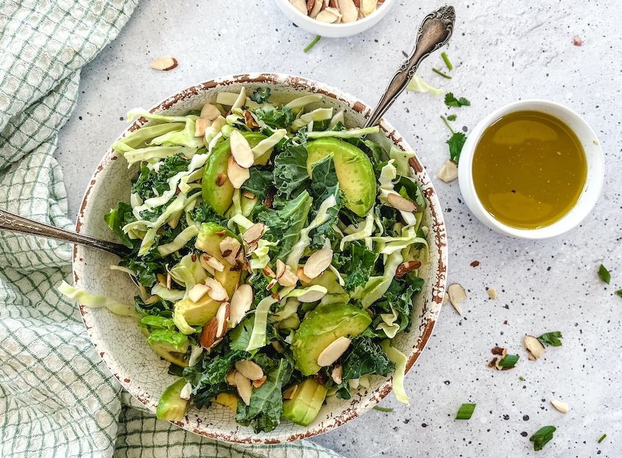 Kale Salad with Zesty Lime Dressing and Almonds